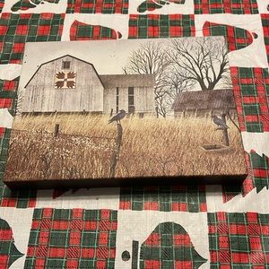 BEAR PAWS QUILT BLOCK BARN by Billy Jacobs Folk Farm Crows